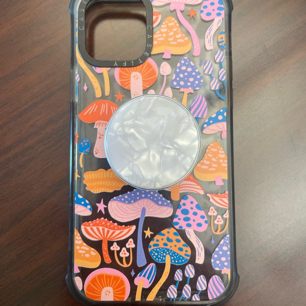 Casetify Mushroom Pattern Phone Case with Popsocket